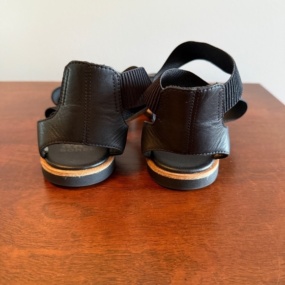 Sorel Ella III Black Sandals with Elastic Ankle Strap Size 8.5 - Picture 4 of 5